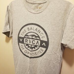 RVCA T Shirt sz Medium Mens Gray Logo Graphic Artist short sleeve